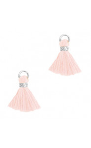 Mini Quaste 1.2cm - Silver-peachy rose